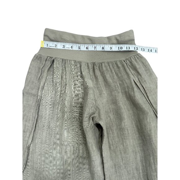 Saga Womens Wide-Leg Linen Pants Beige Pocket Made in Italy Size M - Picture 5 of 7